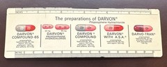Vintage Lilly Promotional 6” Ruler Darvon Propoxyphene HCI November 1968