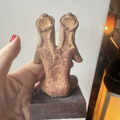 ETRAFON DUAL EMOTIONAL DISTRESS TERRACOTA FIGURE IN GOOD CONDITION