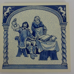 Burroughs Wellcome Delft Holland Pharmacy Blue&White Pill Tile The Homours #21
