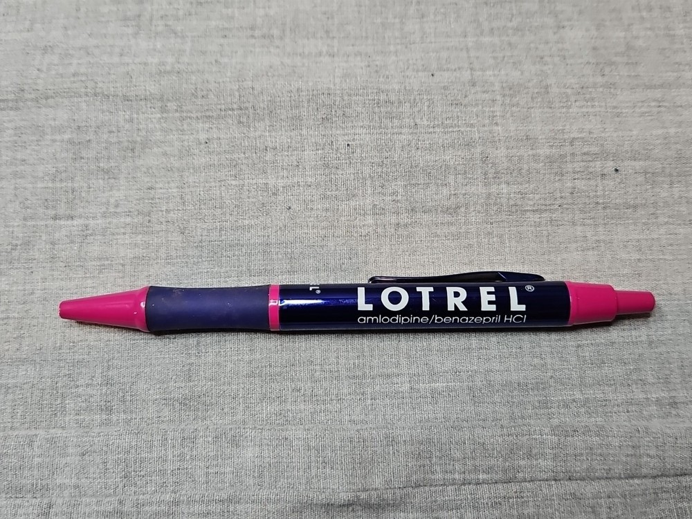 Lotrel Promo Drug Rep Pharmaceutical Click Pen, Blue/Pink