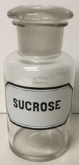 VTG APOTHECARY DRUGSTORE LABEL GLASS BOTTLE JAR GERMANY SUCROSE EIMER AMEND N.Y.