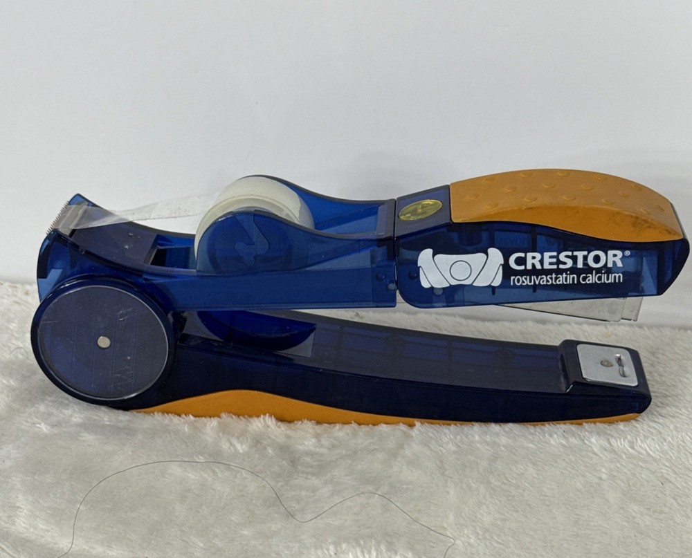 Crestor Drug Company Promotional Advertising Stapler and Tape Dispenser