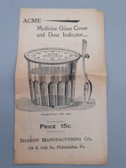 Vintage Acme Milk Glass Tumbler Cover Dose Indicator Spoon Holder 1896