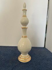 Vintage White Owens Illinois Ceramic Pharmacy Apothecary Finial display RX decor