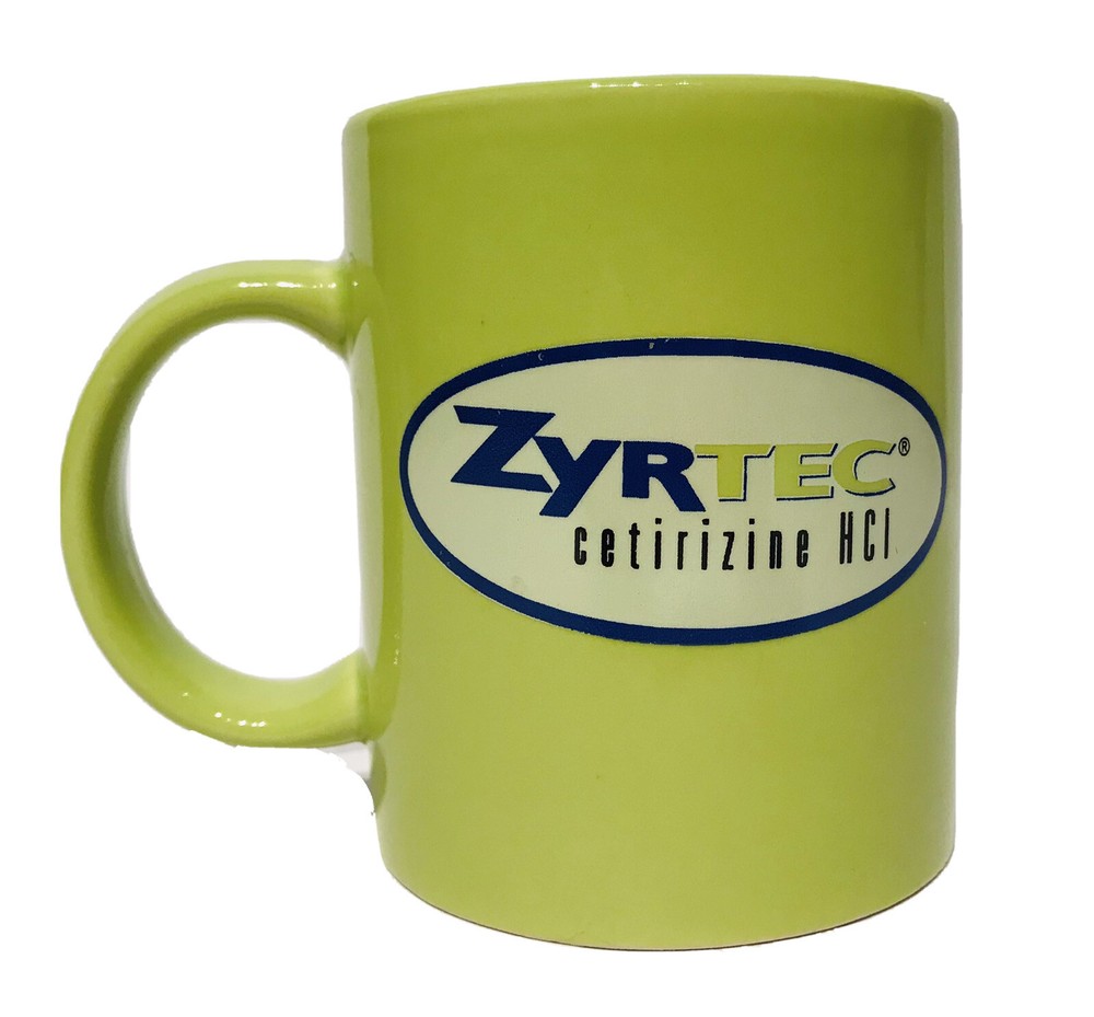 Zyrtec Cetirizine HCI Green Coffee Mug 10 oz Cup Ceramic Advertising
