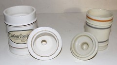 DARVON Darvocet vintage set of two ceramic canister jars Lilly propoxyphene