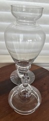 Vintage Ribbed & Footed Glass Chemist Carboy / Apothecary Display Jar