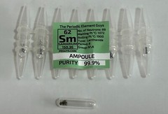 8 x Samarium Metal 99.9% un-oxidized Argon Ampoules WHOLESALE Periodic Elements