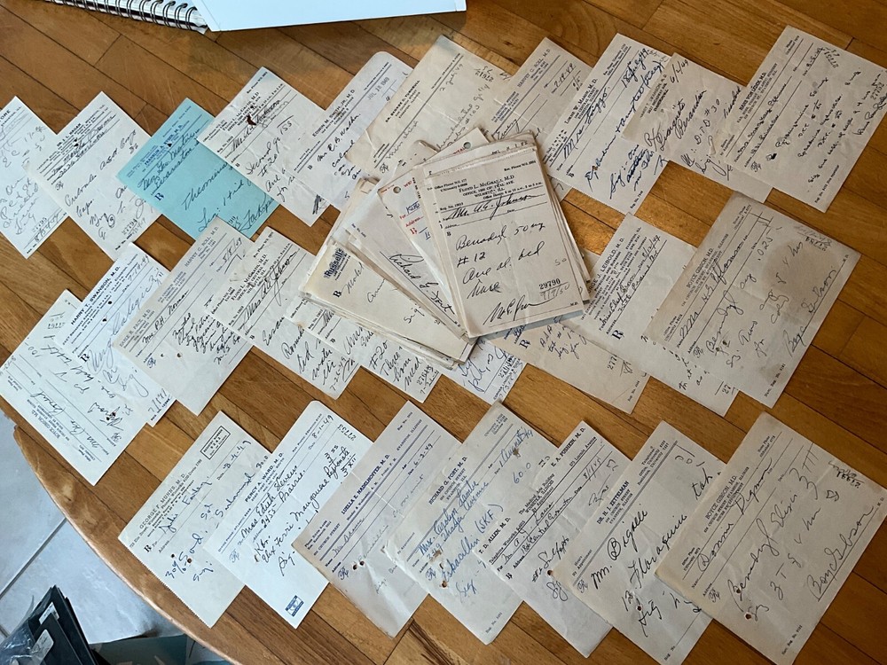 60-Clean Physicians’ Prescriptions/ Unsorted, Hand-Written, Used 1949 / lot A1