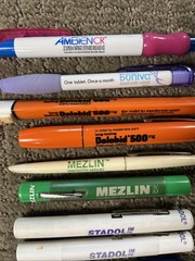 Drug Rep Pharmaceutical Advertising Pens Light Lot Of 13 Dolobid Ambien Claforan