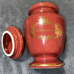 “ Lactucarium” Apothecary Jar- Burgundy w/ Gold Trim 8.5”