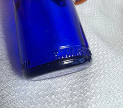 Vtg Lot Of 4 Cobalt Blue & Brown Drug Store Pharmaceutical Bottles Bromo Seltzer