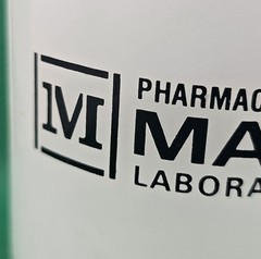 Vintage Pharmaceutical Milk Glass Mug Nitro-Bid Pavabid Marion Labs Glasbake