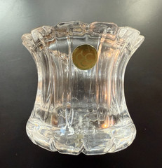 Vintage Crystal Glass Mortar & Pestle / Pill Crusher / Small Bowl – Heavy