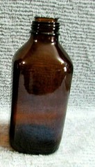 Old 1950’s Squarish Brown Glass Pharmaceutical Bottle Pharmacy Chemical Medical