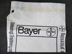 Vintage BAYER Pharmaceuticals Makrolon Polycarbonat Chemical Compound Bag 1970s