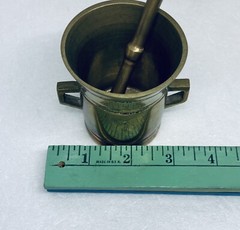 Antique 1940s Brass Mortar & Pestle Pharmacy Drug Store Apothecary Medicine 36