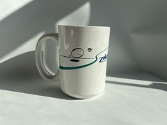 Pfizer Zoloft Coffee Mug Cup White Blue Pharmaceutical Promo Rep Advertising Y2K