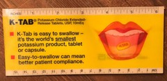 K-TAB PHARMACEUTICAL DRUG REP HOLOGRAM RULER 6 INCH
