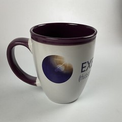 EXELON PATCH Coffee Cup Mug Drug Rep Pharmaceutical Promo White/Purple 16oz EUC+