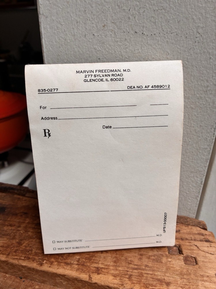 Vintage 1970’s Doctor’s Prescription Pad~ Collector’s Item Ephemera Advertising