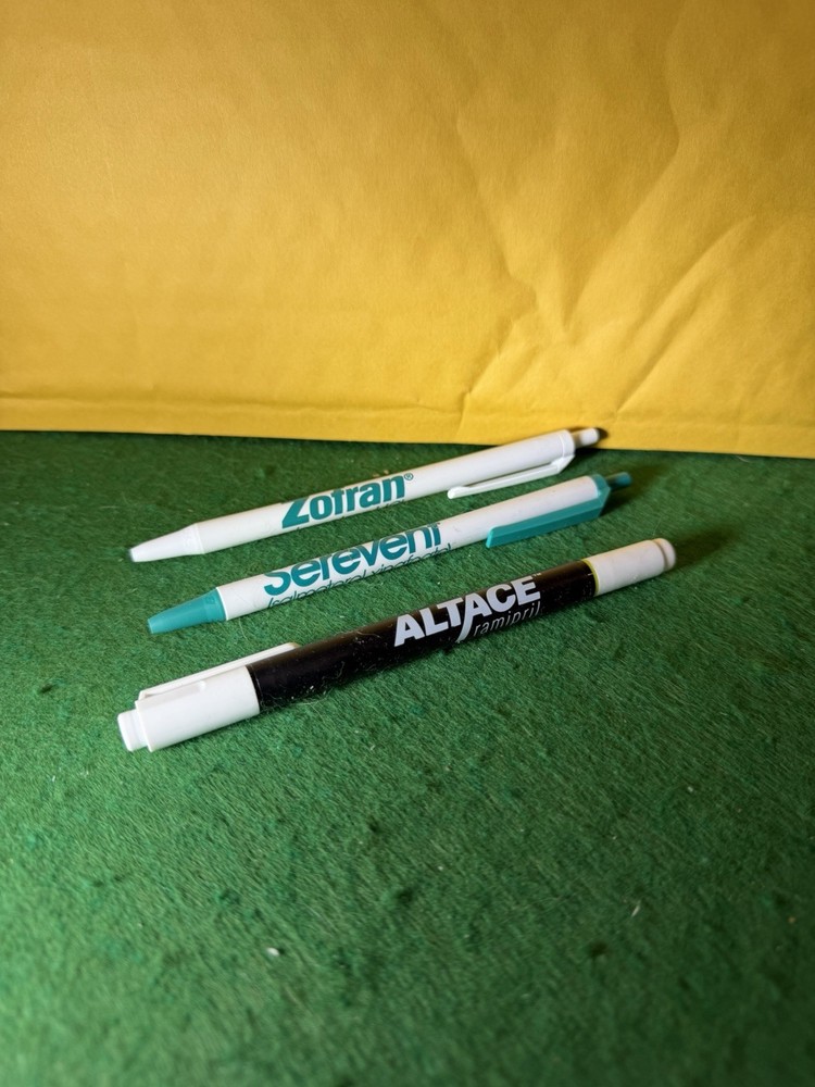 Lot of 3 Pharmaceutical Drug Rep Pens, Zofran, Serevent, Altace.