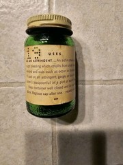 Apothecary McKesson’s Green Jar 2oz Alum, NF POWDERED (C1950’s), Empty