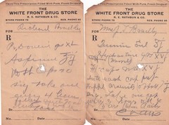 (26) Physician’s Prescriptions Early 1900’s Hand Written White Front Drug Store