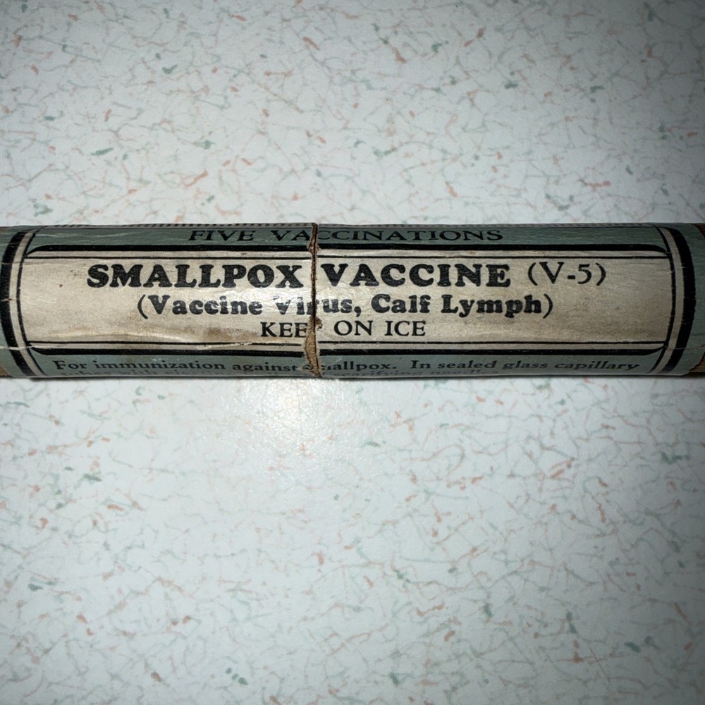 Small Pox Vaccine Wooden Viral Tube By Eli Lilly April 13 1939