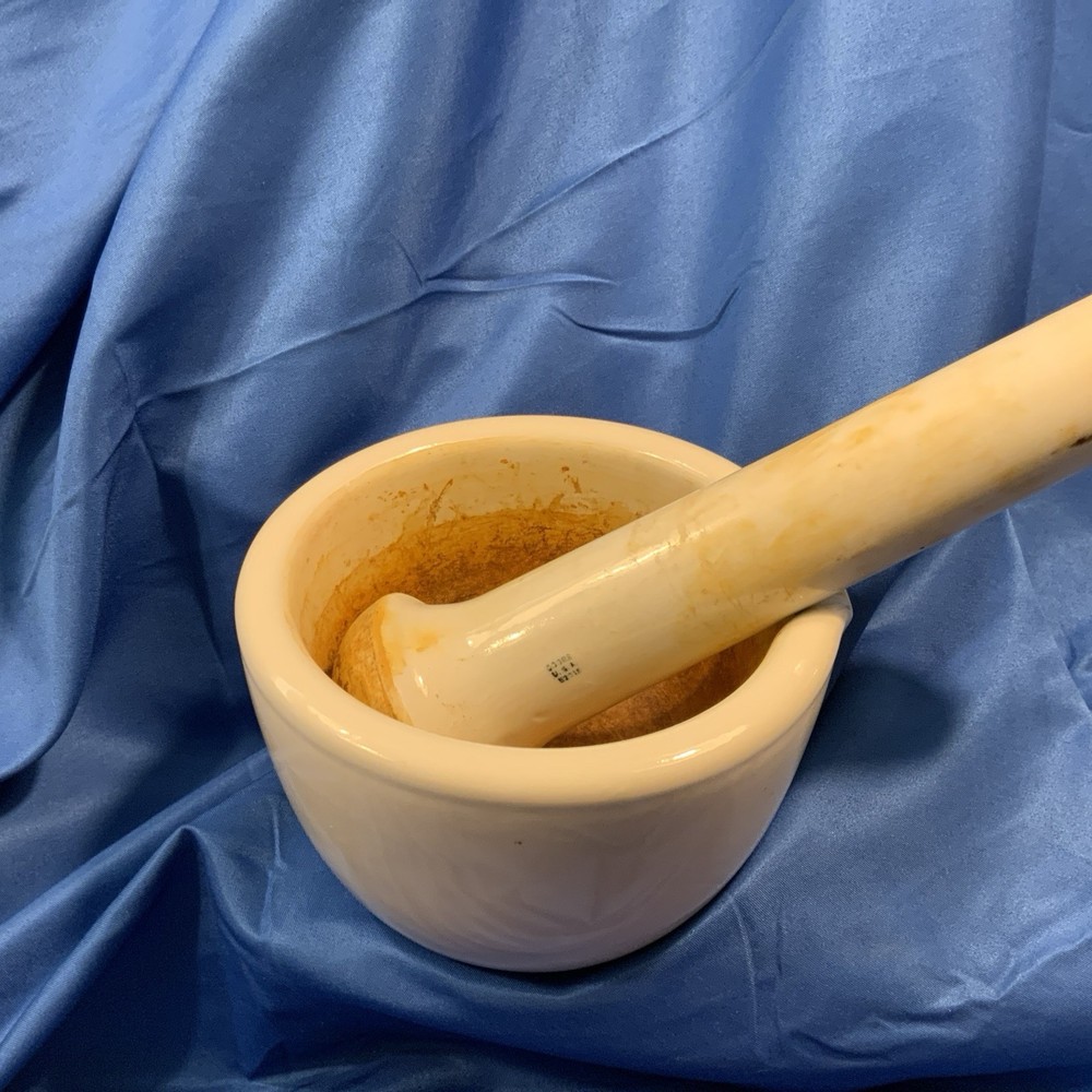 Vintage Coors Mortar #14 & Pestle 52015 Huge Heavy White Ceramic Porcelain 4.4lb