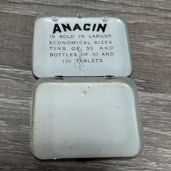 Vintage Anacin Twelve Tablets Empty Pocket Tin Advertising USA Jersey City NJ