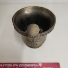 VTG Brass Bronze Schering Mortar & Coricidin Pestle 1752 First American Pharmacy