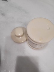 Vintage Darvon Compound 65 Apothecary Pharmaceutical Glass Jar w/ Lid Ceramic