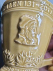 Schering Rx Galen 131-201 AD Coffee Tea Mug Cup Brown Mortar Pestle Ceramic