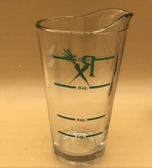 Vtg LIBBEY RX CARROT LOGO 12 OZ MEASURING GLASS, POUR SPOUT PHARMACY
