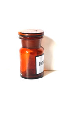PROTARGOLUM, Vintage Glass Apothecary Pharmacy Brown Jar, 50 ml, Cap