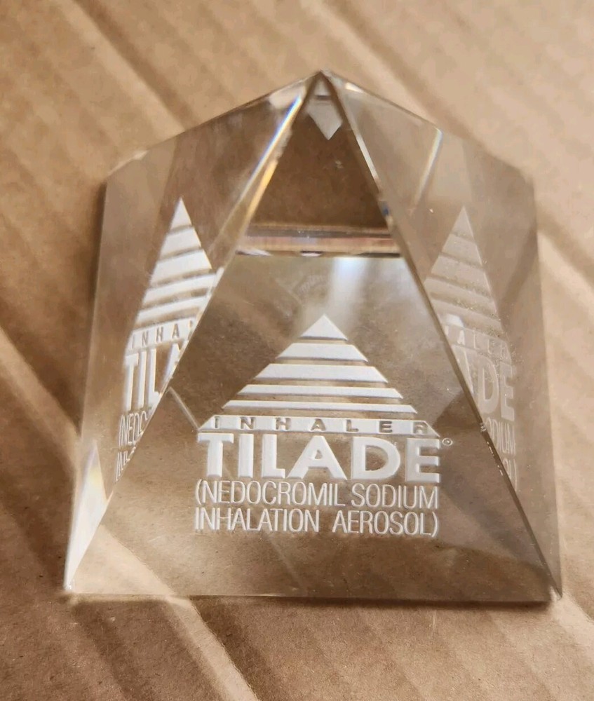Rare Vtg Drug Rep Sample Tilade Inhaler Crystal Pyramid Low Lmt. Prod FREE Shp