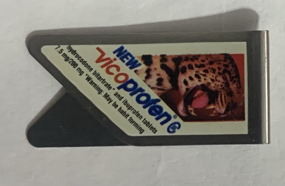 Awesome Buy💥Rare Vicoprofen Drug Rep Advertising Promo Clip Single Leopard💥