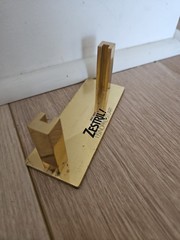 Zestril Brass Business Card Holder 1980s 90s Drug Rep Promo Pharma Vintage