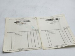 VINTAGE Blank PRESCRIPTION Receipts Carter’s Elmwood Pharmacy Berkeley CA 1960s