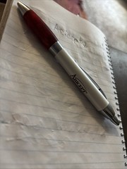 Metal and Plastic Aricept pharmaceutical rep pen. writes, but not well