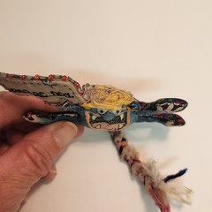Vintage Hand Made “ Prozac Day “ Cloth Stuffed Goblin Monster Googley Eyes Pin