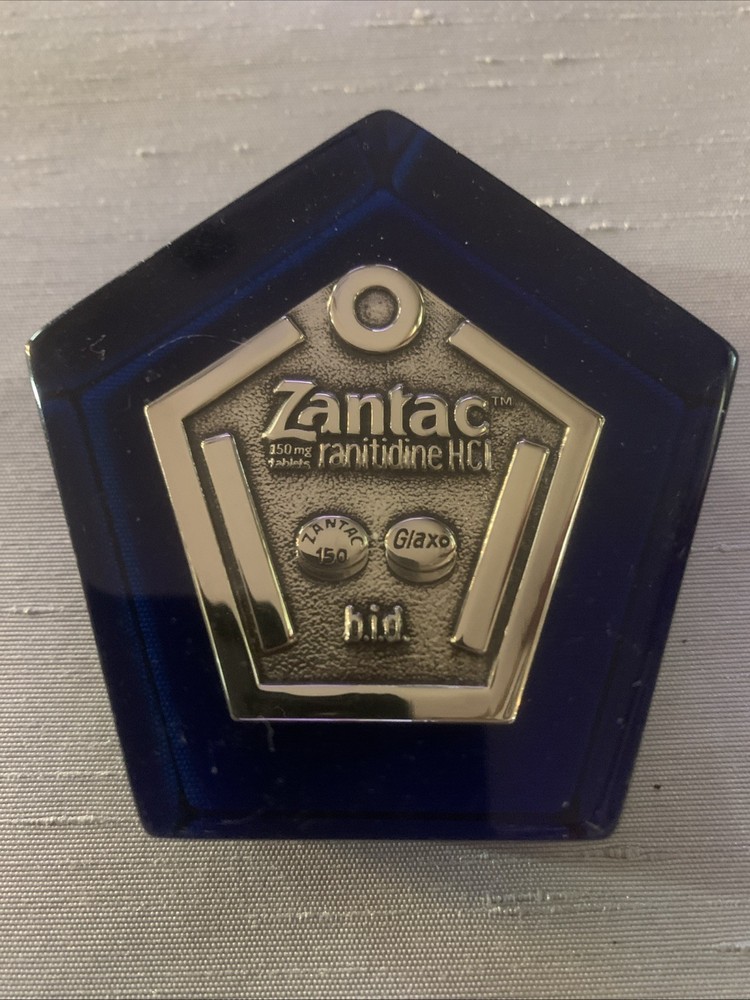 Zantac Ranitidine HCl Vintage Glaxo Pharmaceutical Paperweight Advertising