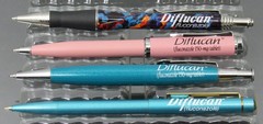 Diflucan Metal PENS Lot Drug Rep Pharmaceutical Promo Fungus Design Pink & Teal