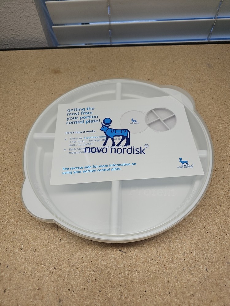 Novo Nordisk Portion Control Divided 9” Plate Log Insulin Covered White (D3)