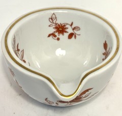 Vintage PORCELAINE DE PARIS Floral Mortar Only Ivory Orange Gold Decor Lafitte