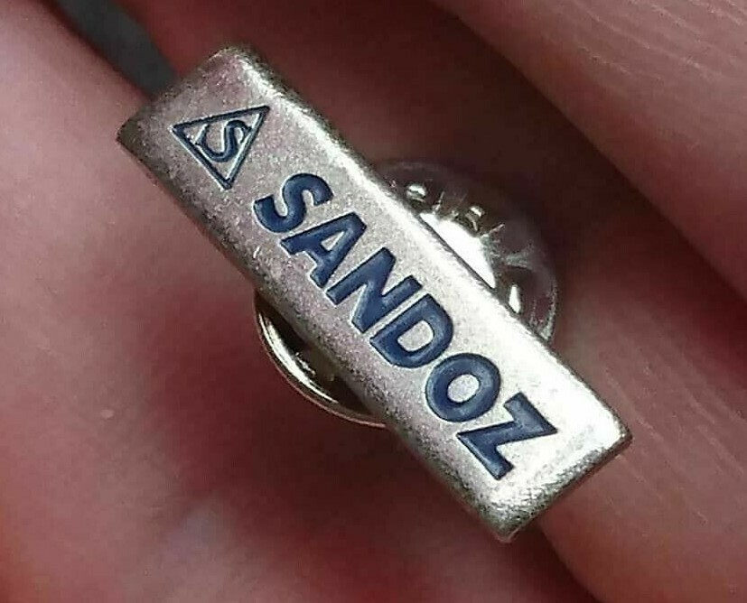 🔴SANDOZ Pharmaceuticals pin LSD Albert Hofmann Logo pin badge / second one🔴