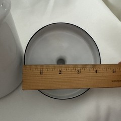 Vintage White 7” Enameled Apothecary Jar with Lid Laboratory Collectible Decor