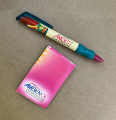 Ambien CR Zolpidem Tartrate Collectible Promo Pen & Sticky Note tabs Lot