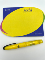 VTG Merck Januvia Highlighter w/Post-It Flags & Post-It Notepad Drug Rep Promo